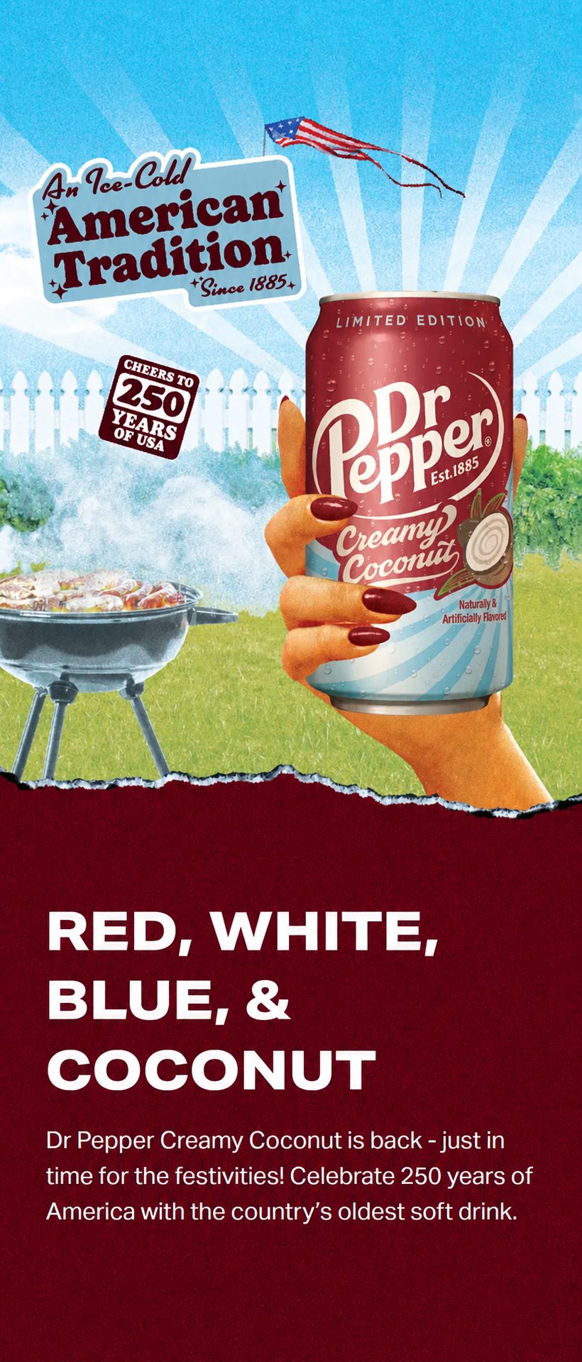 Dr Pepper Creamy Coconut summer artwork
